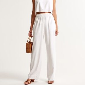 Abercrombie & fitch white linen pants